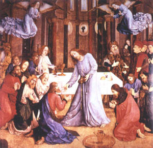 Justus von Gent "Die Einsetzung des Abendmahls"