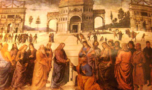 Pietro Perugino "Christus �bergibt Petrus die Schl�ssel